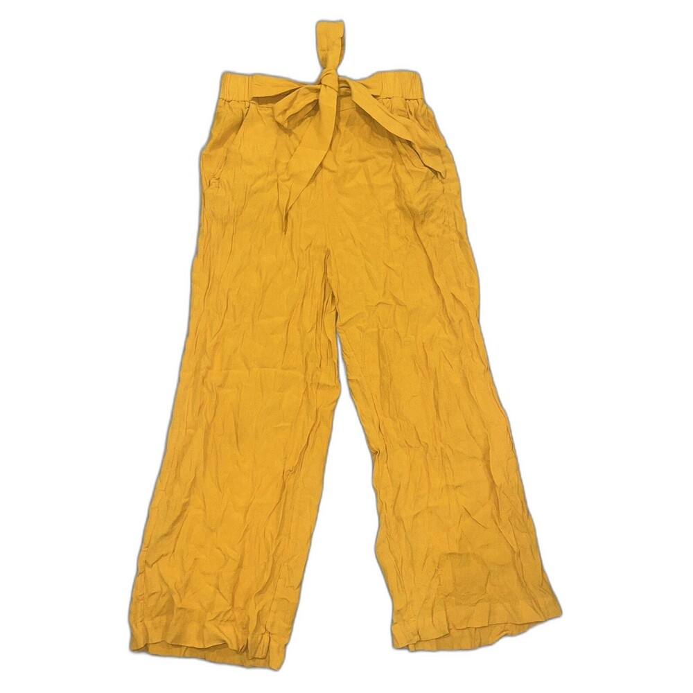 Aritzia Wilfred Faun High Waist Wide Leg Ankle Pants Arizona Yellow Small S